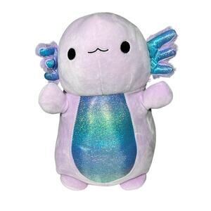 Squishmallows Monica HugMees Axolotl 10 in  – Purple - Shiny Belly #733-3